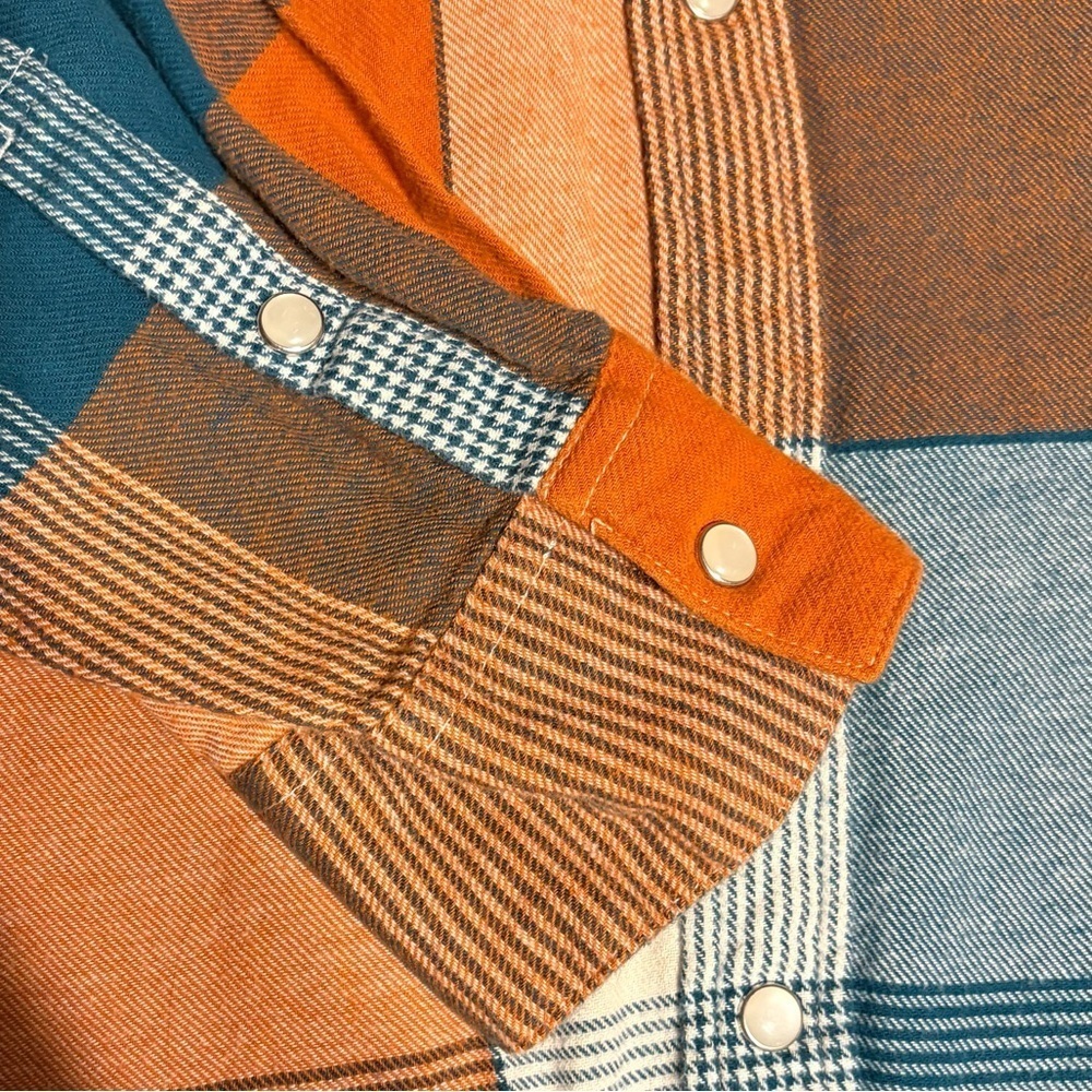 Levi's Men's Casual Plaid Shirt - Blue, Orange, White SZ XL - Picture 4 of 5